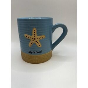 Cape Shore Myrtle Beach Coffee Tea Mug – Salty Kisses & Starfish Wishes Blue Tan